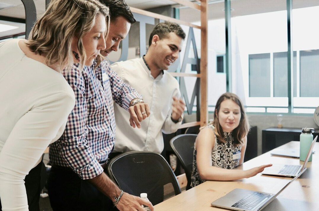 team using insurance software