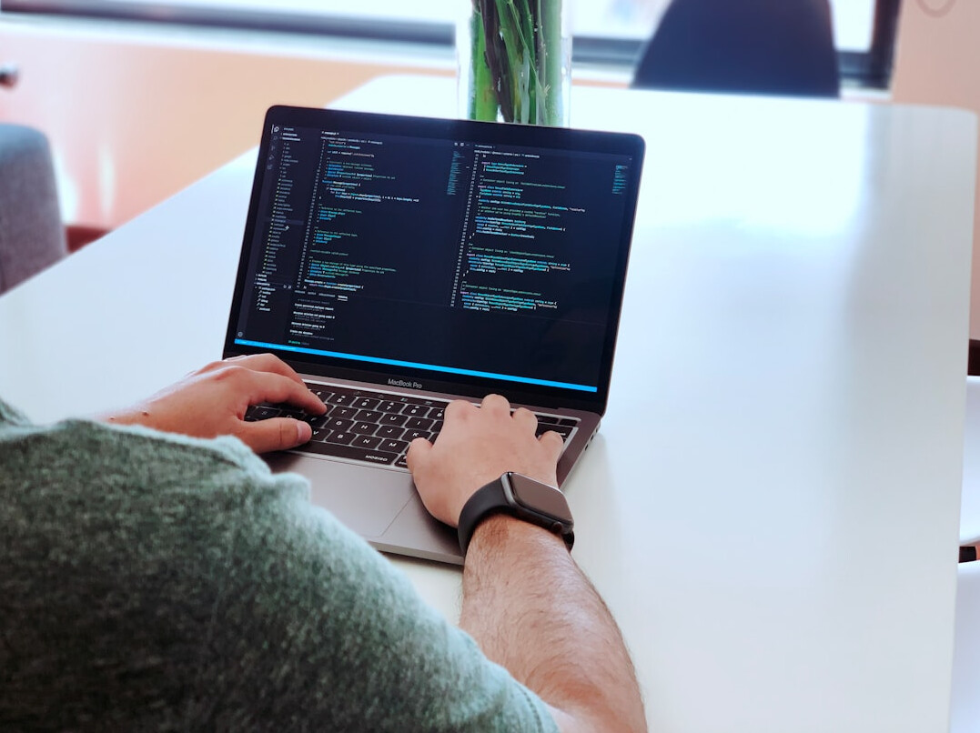 coding session at desk