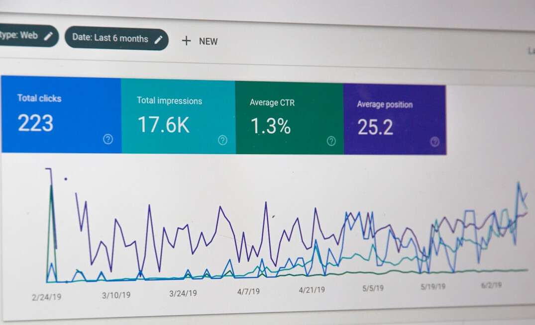 data analysis chart on screen